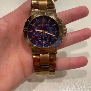 Michael Kors Rose Gold and Navy Watch